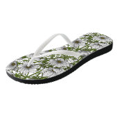 Tongs Fleurs cosmos blanches (Incliné)