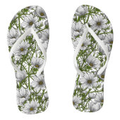 Tongs Fleurs cosmos blanches (Semelle)