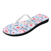 Tongs Fleurs d'aquarelle et feuilles 2 (Incliné)