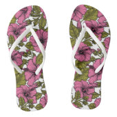 Tongs Fleurs d'hibiscus roses (Semelle)