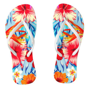 Tongs Fleurs d'hibiscus tropicales