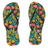 Tongs Fleurs feuilles design coloré (Semelle)