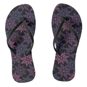 Tongs Fleurs florales Abstraites dessin motif romantique