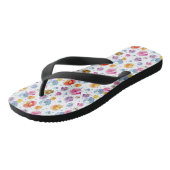 Tongs Fleurs Florales Pansy Fun coloré (Incliné)