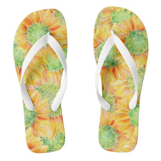 Tongs Fleurs jaunes (Semelle)
