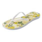 Tongs Fleurs Jaunes, Motif Floral, Motif De Fleurs (Incliné)