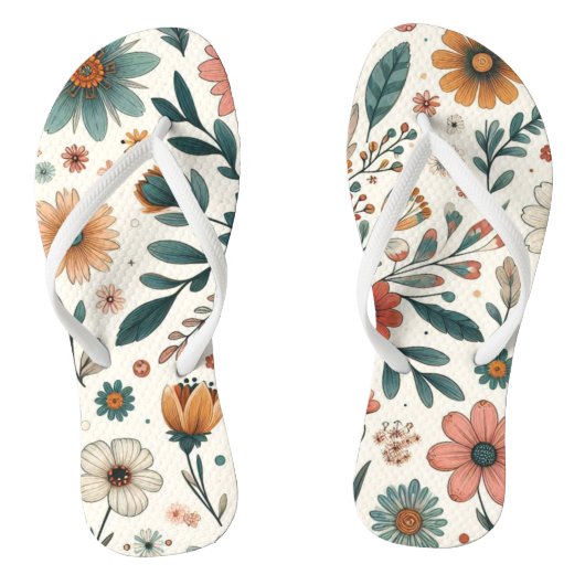 Tongs Fleurs pastel en fleurs (Semelle)