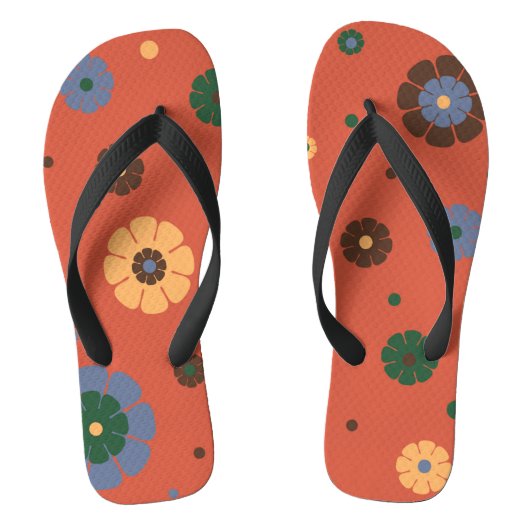 Tongs Fleurs Rétro Flip Flops (Semelle)
