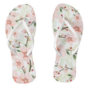 Tongs Fleurs roses