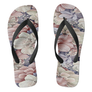 Tongs fleurs roses florales
