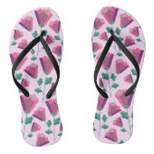 Tongs Fleurs roses géométriques Abstraites (Semelle)
