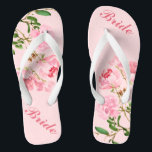 Tongs Fleurs roses Vert Feuille Aquarelle Mariée<br><div class="desc">Fleurs roses Vert Feuille Aquarelle Bride Flip Flops ♥ Customisez-le avec votre libellé en utilisant les champs modèles. ♥ Si vous souhaitez modifier le style de police, la couleur ou le placement du texte, cliquez simplement sur le bouton "Customiser plus loin". ♥ Si vous avez besoin d’aide ou si vous...</div>