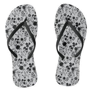 Tongs Fleurs sur net 01.wx4 Blanc BG