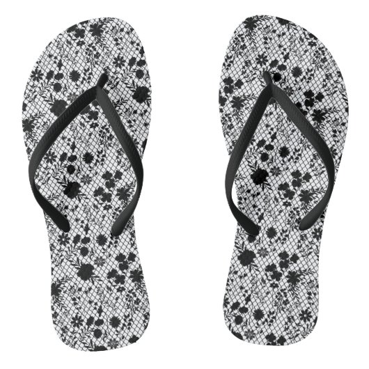 Tongs Fleurs sur net 01.wx4 Blanc BG (Semelle)