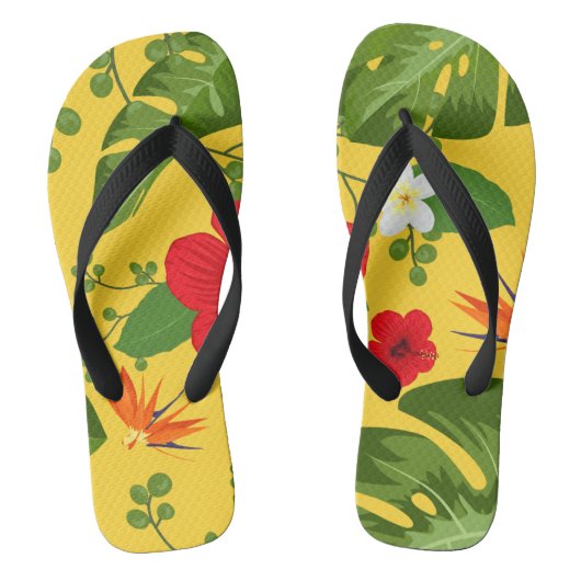 Tongs Fleurs tropicales Arrière - plan 10 (Semelle)