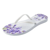 Tongs Fleurs violette de lavande nom monogramme (Incliné)