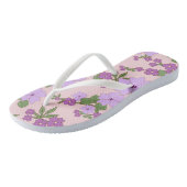 Tongs Fleurs Violettes, Modèle Floral, Motif De Fleurs (Incliné)