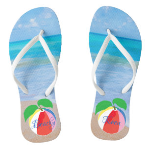 Tongs Flip-Flops Adultes "Beachy Keen/Ocean, Beachball"