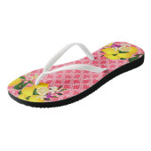 Tongs Flip Flops au citron à motif cerise (Incliné)