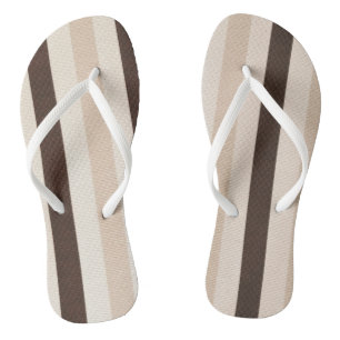 Tongs Flip Flops Beige Brown Blancs