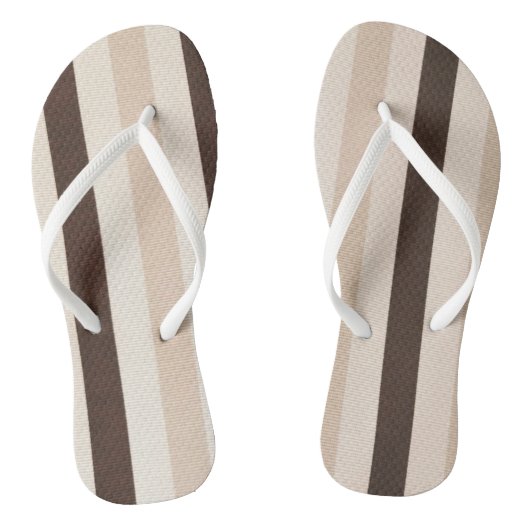 Tongs Flip Flops Beige Brown Blancs (Semelle)