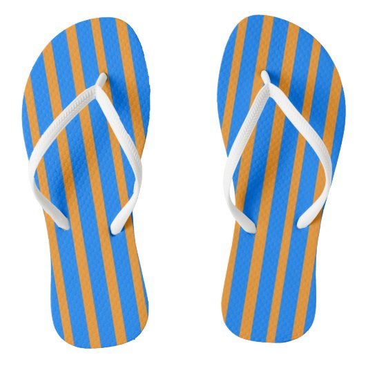 Tongs Flip Flops Bleu & Orange Bande (Semelle)