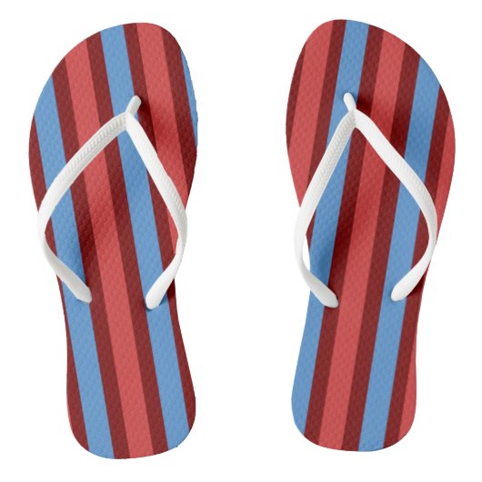 Tongs Flip Flops Burgundy & Blue Stripe (Semelle)