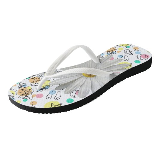 Tongs Flip Flops Daisy Summer Beach (Incliné)