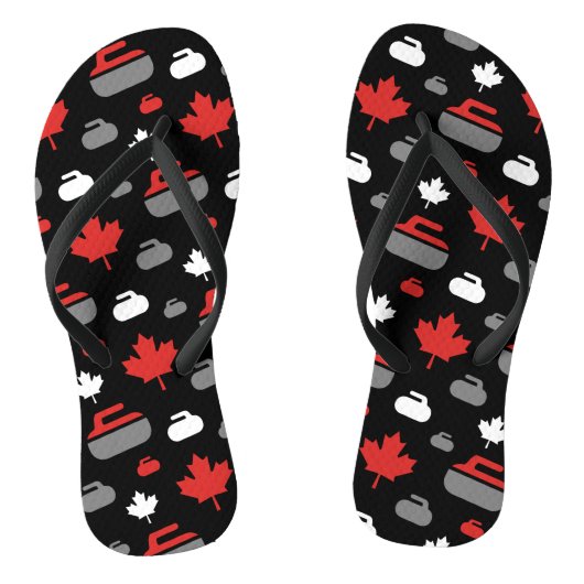 Tongs Flip Flops de Canada Curling Rocks (Semelle)