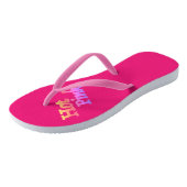 Tongs Flip flops de femmes roses chaudes (Incliné)