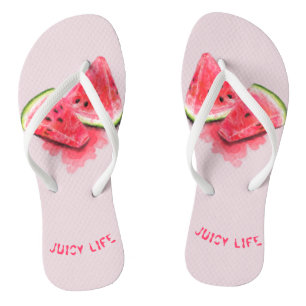 Tongs Flip Flops drôle avec pastèques juteuses sucrées