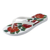 Tongs Flip Flops - Fleurs d'hibiscus rouges (Incliné)