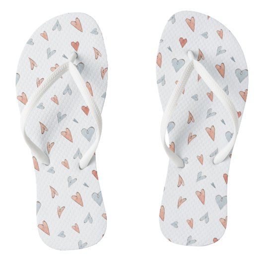 Tongs Flip Flops - Hearts Pattern (Semelle)