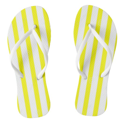 Tongs Flip Flops Jaune & White Strie (Semelle)