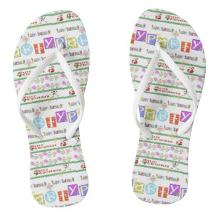 Tongs Flip Flops Joyeux Noël Joyeux anniversaire
