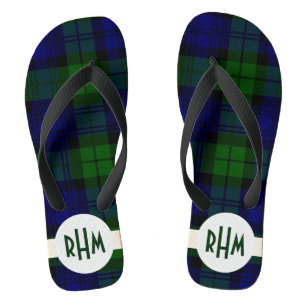 Tongs Flip Flops personnalisables de Black Watch Plaid