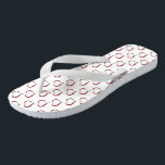 Tongs Flip Flops/Red Hearts<br><div class="desc">Flip Flops/Red Hearts/The beach is call, et ces flips flops sont votre réponse ! Profitez de l'été et libérez vos doigts de pieds. Vivez, travaillez et jouez avec vos orteils à l'air. La vie est belle. Tongs faciles à mettre. 100% caoutchouc rend les sandales à la fois poids lourd et...</div>