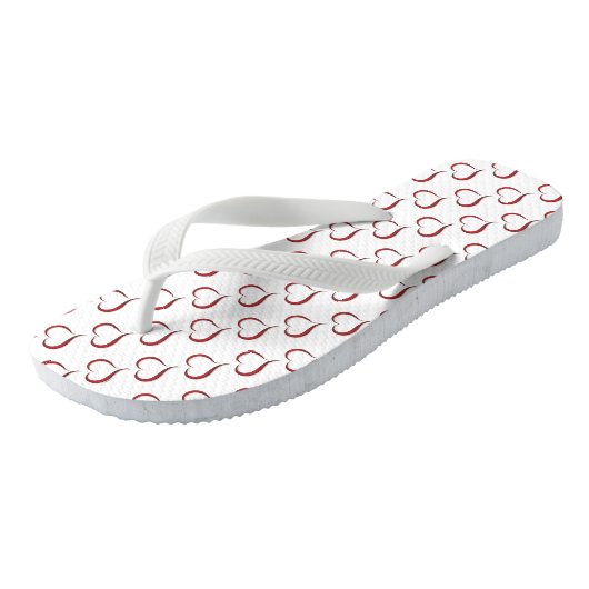 Tongs Flip Flops/Red Hearts (Incliné)
