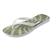 Tongs Flip Flops - Spirale blanche sur vert (Incliné)