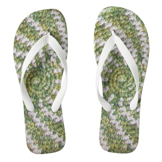 Tongs Flip Flops - Spirale blanche sur vert (Semelle)