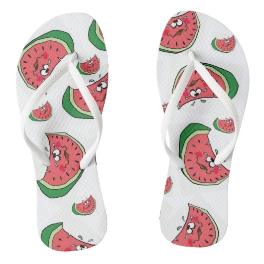 Tongs Flip Flops Watermelon Fruit Fun Été (Semelle)