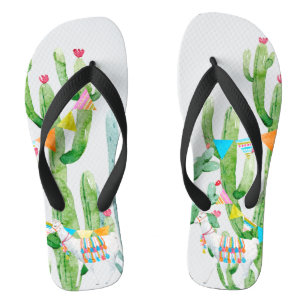 Tongs Flipflop Sandales Boho Llama Bohemian Cactus Deser