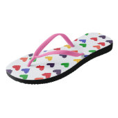 Tongs Flipflops à Bride Rose avec des Coeurs Arc-e (Incliné)