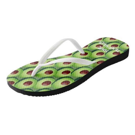 Tongs Flipflops de plage à imprimer à l'avocat vert pour (Incliné)