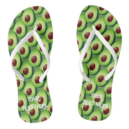 Tongs Flipflops de plage à imprimer à l'avocat vert pour (Semelle)