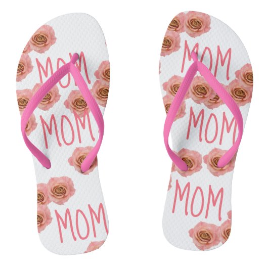 Tongs Flop rose floral "MOM" (Semelle)
