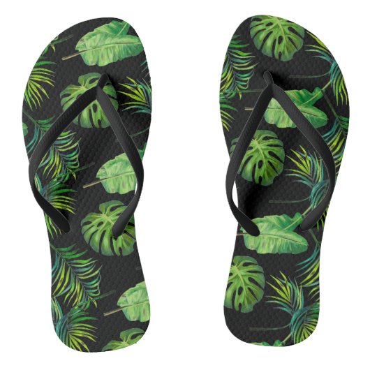 Tongs Flops à lèvres adultes - Feuilles tropicaux (Semelle)