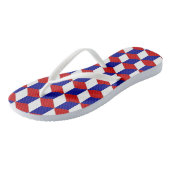 Tongs Flops - Blocs rouges, blancs et bleus (Incliné)