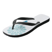 Tongs Floral blanc et bleu (Incliné)