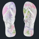 Tongs FLORAL CHIC MARIAGE SWEET PEAS Bridesmaid<br><div class="desc">Bridesmaid Sandals pour assortir la collection - Floral Chic Mariage Sweet Peas en rose et lavande avec belle calligraphie et polices modernes</div>